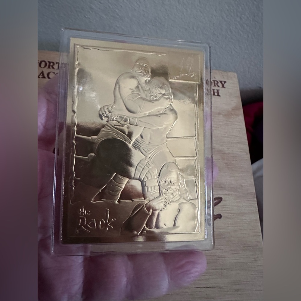 The Rock 2002 Danbury Mint WWE Wrestling 22Kt Gold Card